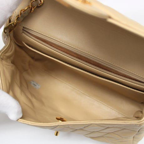 CHANEL Square 23 Flap Bag Quilted Lambskin Beige ＃74709