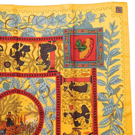 HERMES Carre 90 Silk 100% Scarf Stole ”MUSIQUE DES DIEUX" #74366