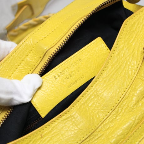 BALENCIAGA Town Shoulder Bag Leather Yellow ＃75184