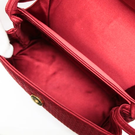 BOTTEGA VENETA Shoulder Bag Intrecciato Satin Red #75288
