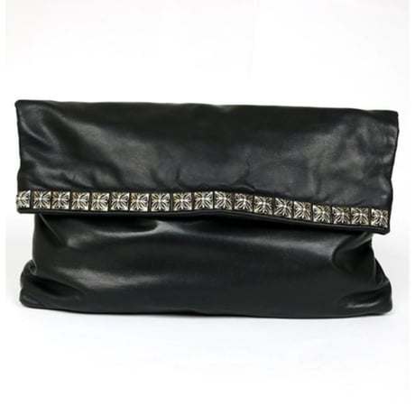 Chrome Hearts Pyramid Studs Leather Clutch Bag #102458