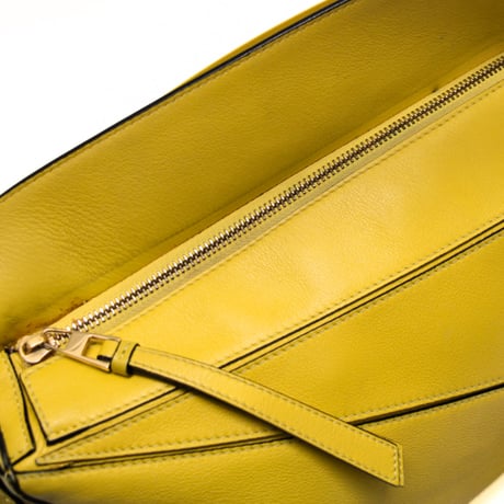 LOEWE Medium Puzzle Bag Leather Yellow #74295