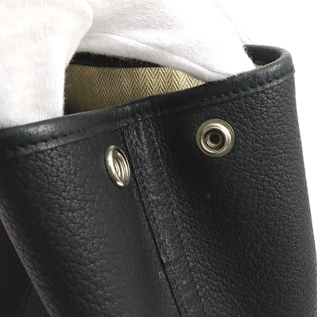 HERMES Garden Party TPM Tote Bag Negonda Leather Black ＃18544