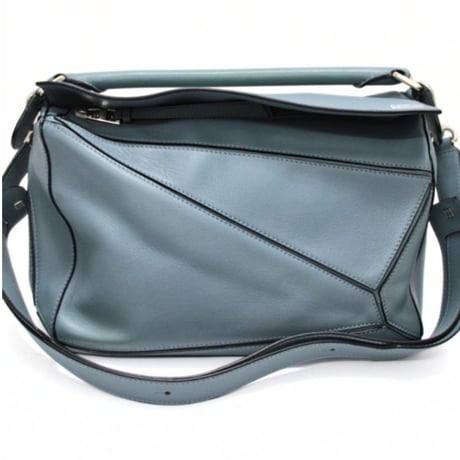 LOEWE Medium Puzzle Bag Leather Blue #74296