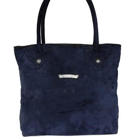 Chrome Hearts FS Tote Bag Crossball Scroll Label Nubuck Navy #30294