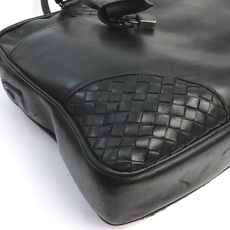 BOTTEGA VENETA Briefcase Intrecciato Leather Black #19304