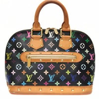 Louis Vuitton x Murakami Alma PM Handbag Monogram Multicolor Black M92646 #74622