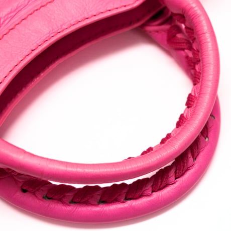 BALENCIAGA Giant Mini City Shoulder Bag Leather Fluro Pink ＃73747
