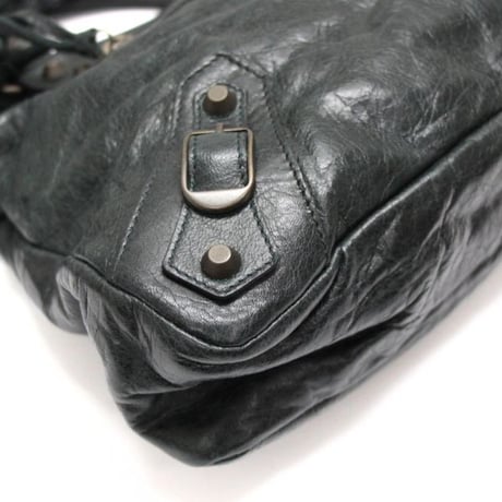 BALENCIAGA Town Shoulder Bag Leather Black ＃74674