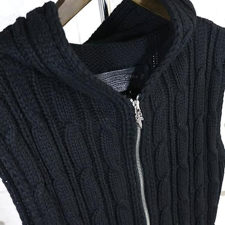 Chrome Hearts Dagger Zip Hooded Knit Vest #103536