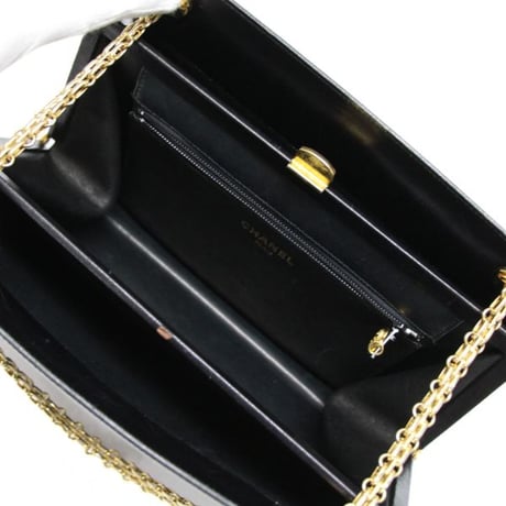 CHANEL Vintage Shoulder Bag Leather Black #75032