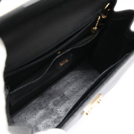 GUCCI Medium Lady Lock Top Handle Bag Leather Black #72787
