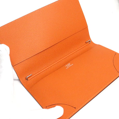 HERMES Vision II Simple Agenda Cover Epsom Leather Orange #18459