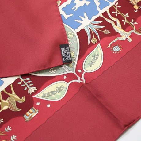 HERMES Carre 90 Silk 100% Scarf Stole ”River fertiles" #74427