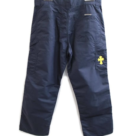 Chrome Hearts Leather-Patch Nylon Carpenter Pants with Cross Patch #30464