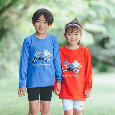 《mameko》KIDSオリジナルロングTシャツ/レッド