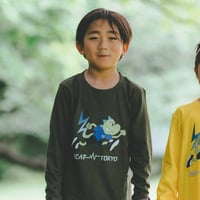 《mameko》KIDSオリジナルロングTシャツ/アーミーグリーン