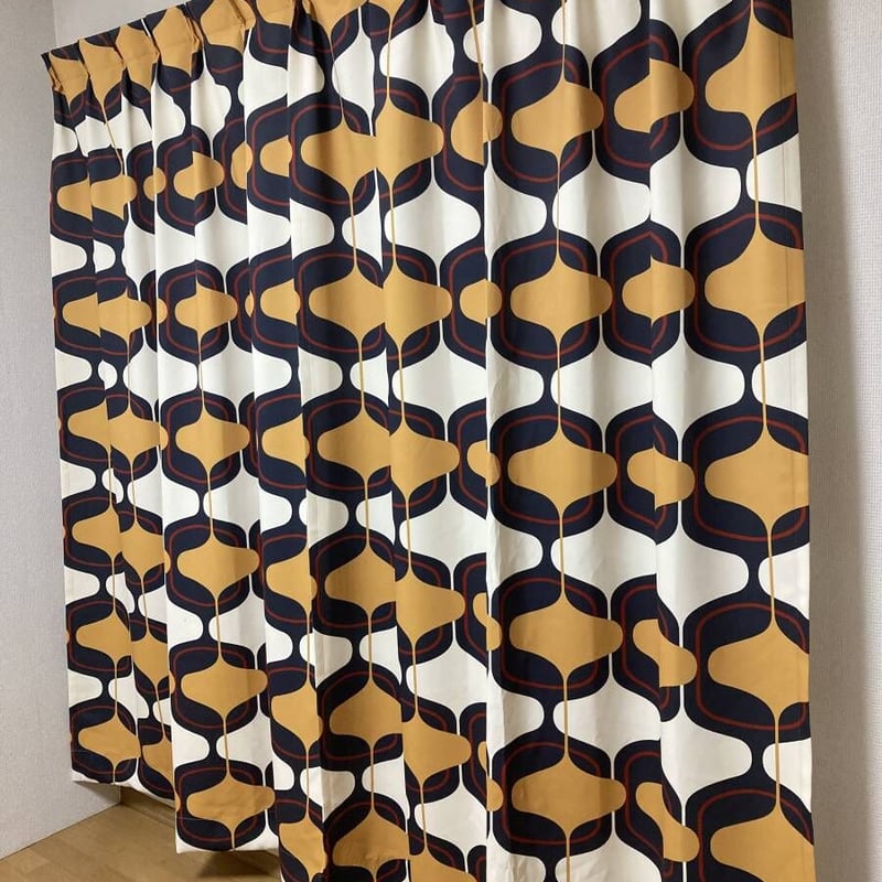 レトロカーテン ミッドセンチュリー 昭和 オシャレ レトロ アメリカン