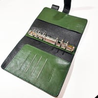 6穴手帳バインダー/ブラック×グリーン　FC2024-No,6【1点限定品】