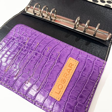 6穴手帳バインダー/パープル+ドット【1点限定品】