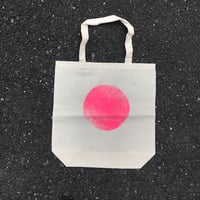 ピンク丸トートバッグ　マチ付き