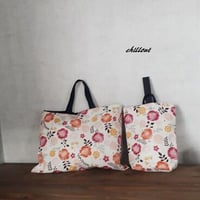 【入園・入学】入園バッグ２点セット：北欧花柄：レトロレッド【0443】