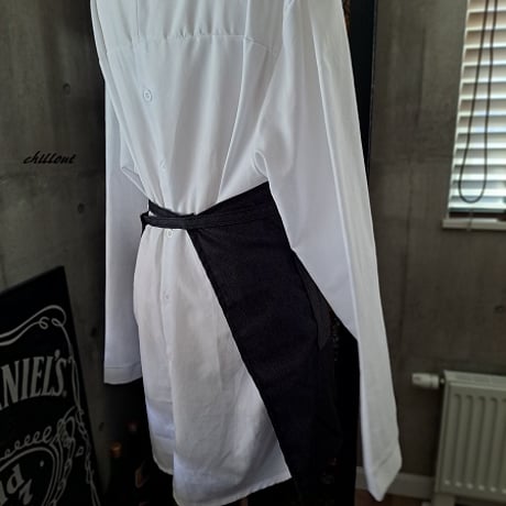 【sale】【バリスタ】エプロン：ショート：ブラックデニム：センターポケット【0911】