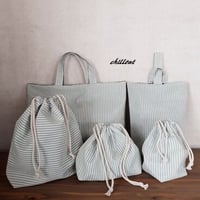 入園・入学】入園バッグ5点セット：水色ストライプ【0492】 | chillout