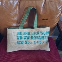 コーヒー麻袋バッグ：グリーン：Coffee Hemp【0948】