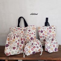 【入園・入学】入園バッグ５点セット：花柄：北欧ナチュラル【0456】