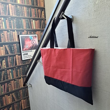 【sale】【トートバッグ】レッド×ブラック【0854】
