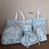 【入園・入学】入園バッグ５点セット：水色：ユニコーン【0788】