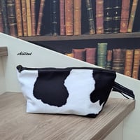 【牛柄】大きなマチ付きポーチ：cow【0761】