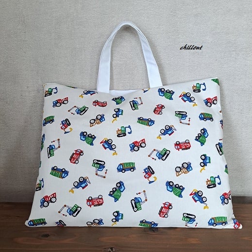 入園・入学】働く車：入園バッグ2点セット：ホワイト【0838】 | chillout