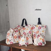 【入園・入学】入園バッグ５点セット：北欧花柄：レトロレッド【0442】