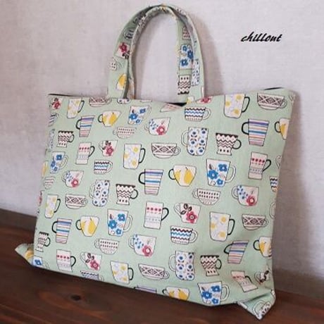 【入園・入学】入園バッグ５点セット：ティーカップ：エメラルド【0416】