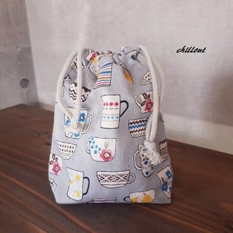 入園バッグ５点セット：ティーカップ：くすみブルー【0419】