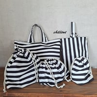 【入園・入学】入園バッグ５点セット：ブラックストライプ【0688】