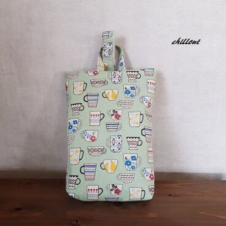 【入園・入学】入園バッグ５点セット：ティーカップ：エメラルド【0416】