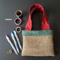 【sale】【コーヒーヘンプ】Coffee Hemp Bag：ミニトート：グリーンライン【0770】