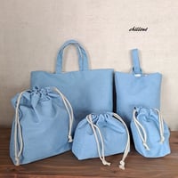 【入園・入学】入園バッグ５点セット：デニム：パウダーブルー【0795】