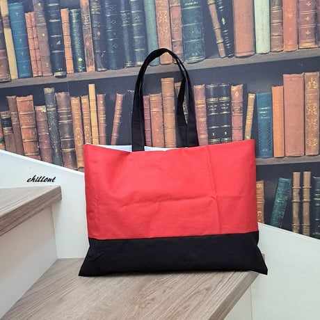 【sale】【トートバッグ】レッド×ブラック【0854】