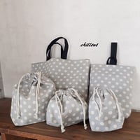 【入園・入学】入園バッグ5点セット：ドット：ブルーグレー【0481】