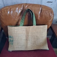 コーヒー麻袋バッグ：グリーン：Coffee Hemp【0946】