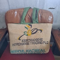 Coffee Hemp Bag：コーヒー麻袋バッグ：ロゴ【0936】