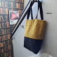 【sale】【オリエンタルデザイン】トートバッグ：マスタード×ブラック【0853】