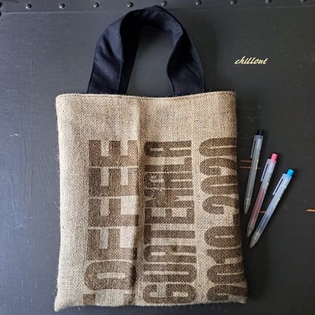 Coffee Hemp Bag：コーヒー麻袋バッグ：グリーンフレーム【0878】