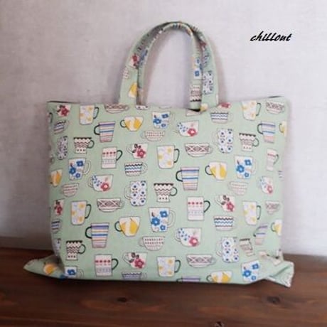 【入園・入学】入園バッグ５点セット：ティーカップ：エメラルド【0416】