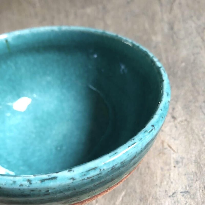 美濃焼 松助窯 縄文焼〆織部グリーンボール | MatsuBokkuri