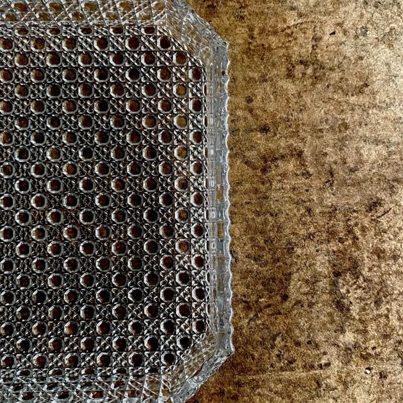 せいら 日本製和硝子　籠目八寸ガラス皿 和硝子 籠目八寸皿 | MatsuBokkuri